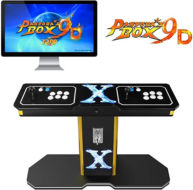 TAPDRA Pandora Pandora Box 9D Retro Retro Arcade Cabinet Machine with 2700 Games 2 Player Joystick HDMI and VGA 1280x720P HD Full Size Wooden Console (with Coin Function)