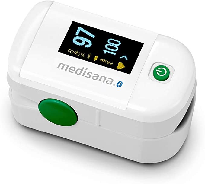 Medisana PM 100 Connects Pulse Oximeter, SpO2 Measurement, Finger Pulse Oximeter with OLED Display and One Button Operation with VitaDock+ App and Bluetooth