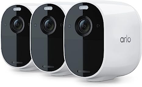 Arlo Essential spotlight camera - 3-pack - wireless security, 1080p video, color night vision, two-way audio, wireless, direct connection to WiFi without hub, can be used with Alexa, white - VMC2330